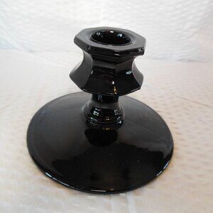 candlestick holder black glass vintage LE Smith No 1002 classic style goth look